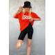 Women Printed Oversize Orange T-Shirt MG1490 - Turuncu