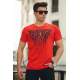 Madmext Red Letter Printed T-shirt for Men 4471 - Kırmızı