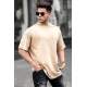 Men Beige Oversize Hoodie T-Shirt 5853 - Bej