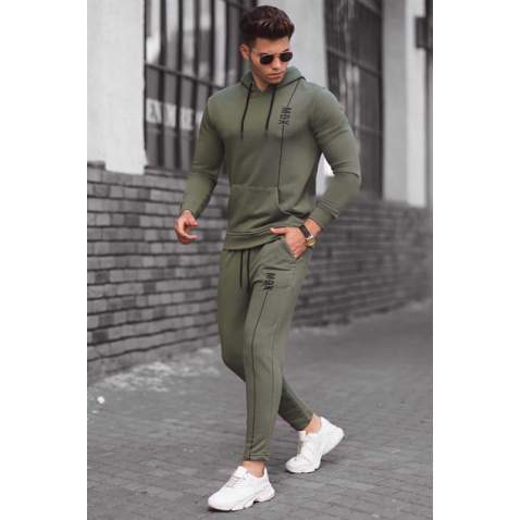 Madmext Khaki Hooded Men Tracksuit Set 4680 - Haki