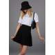 Women Basic Pleated Black Skirt MG1484 - Siyah