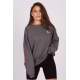 Mad Girls Printed Smoke Gray Sweatshirt MG1180 - Füme