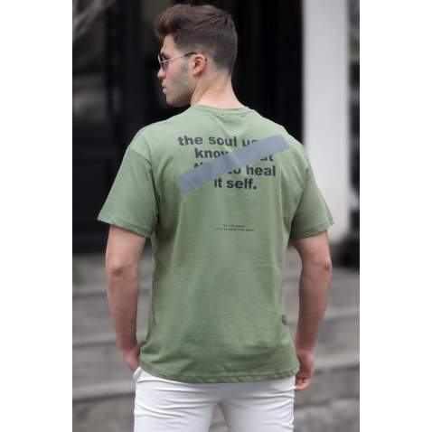 Madmext Men Khaki T-shirt 5222 - Haki