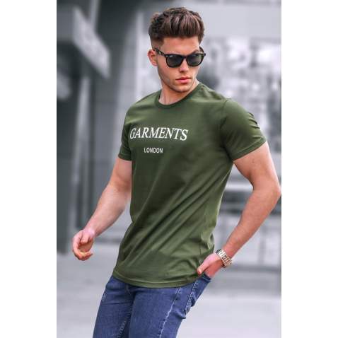 Madmext Khaki Printed T-shirt for Men 4018 - Haki