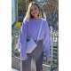 Women Lilac Knitted Basic Sweater MG1304 - Lila