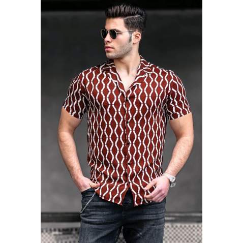 Madmext Tile Red Men Shirt 4927 - Kiremit