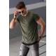 Madmext Khaki Basic T-shirt for Men 4465 - Haki