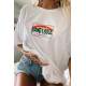 Women Printed Oversize White T-Shirt MG808 - Beyaz