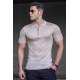 Madmext Men Beige Polo T-shirt 5075