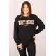 Mad Girls Black Printed Sweatshirt MG767 - Siyah