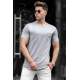 Madmext Men Front Pocket Gray T-shirt 5216 - Gri