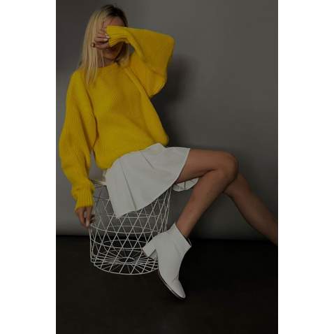 Women Yellow Knitted Basic Sweater MG1304 - Sarı