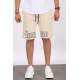 Madmext Men Printed Beige Capri Shorts 5439 - Bej