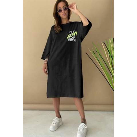 Mad Girls Black Tunic Mg1022 - Siyah