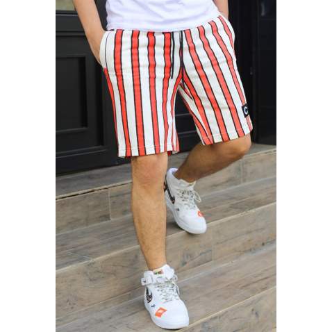 Madmext Orange Striped Capri for Men 2915 - Turuncu