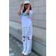 Women Printed Oversize White T-Shirt MG1490 - Beyaz