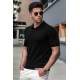 Madmext Men Knitwear Black Polo T-shirt 5078 - Siyah