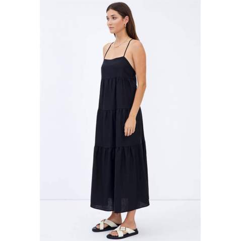 Women Black Long Dress - Siyah