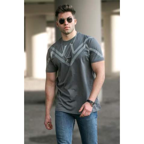 Madmext Men Smoke Gray T-shirt 5369 - Füme