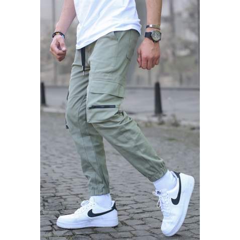 Madmext Men Khaki Cargo Trousers 5440 - Haki