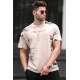 Men Beige Over Fit T-Shirt 5207 - Bej