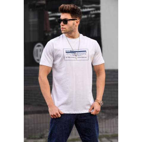 Madmext Men White T-shirt 5389 - Beyaz