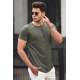 Madmext Men Plain Khaki T-shirt 4055 - Haki