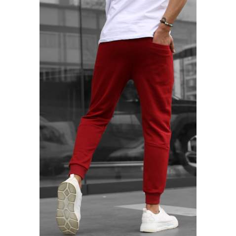 Men Maroon Basic Jogger Trousers - Bordo