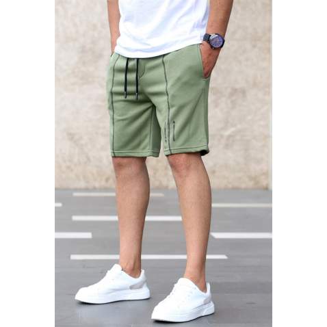 Madmext Khaki Capri Shorts 4849 - Haki