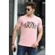 Madmext Soft Pink Printed T-shirt for Men 4548 - Pudra