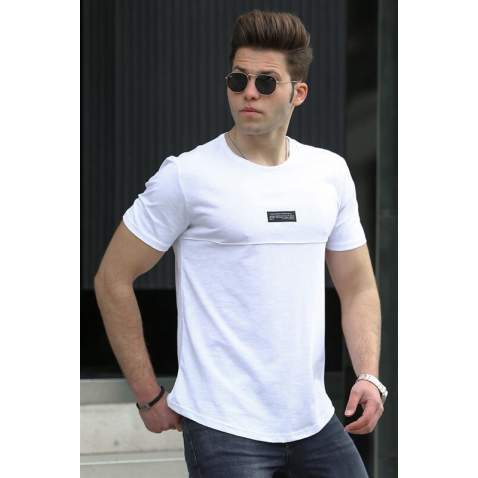 Madmext White Basic T-shirt for Men 4547 - Beyaz