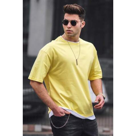 Madmext Yellow Oversize T-shirt for Men 4978 - Sarı