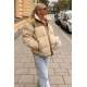 Beige Oversize Fur Jacket MG1371 - Bej