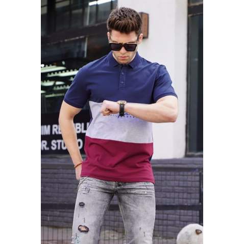 Men Navy Blue Polo T-Shirt 5819 - Lacivert