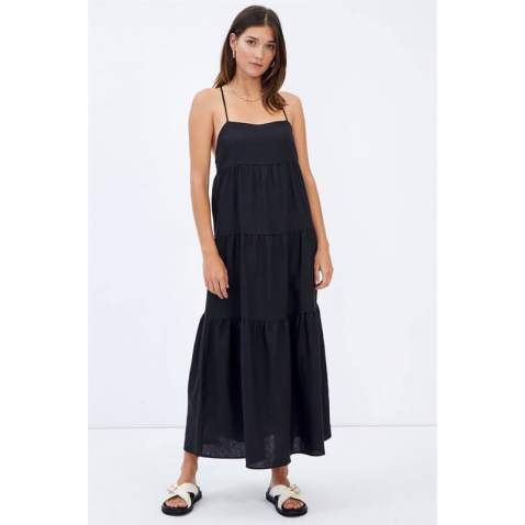 Women Black Long Dress - Siyah