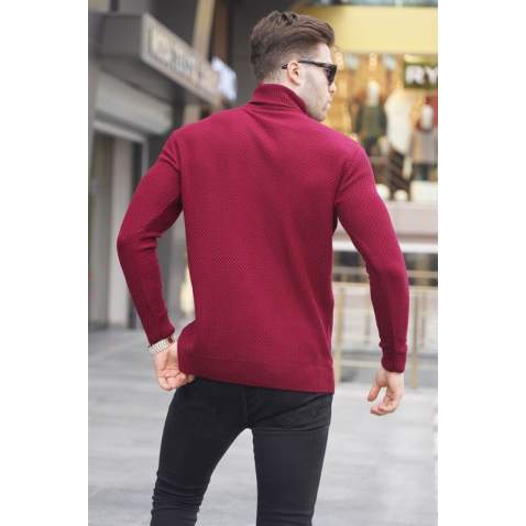 Maroon Turtleneck Sweater 5989 - Bordo