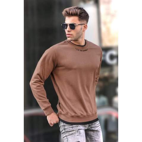 Brown Basic Sweatshirt 5894 - Kahverengi