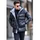 Black Hoodie Puffer Jacket 5744 - Siyah