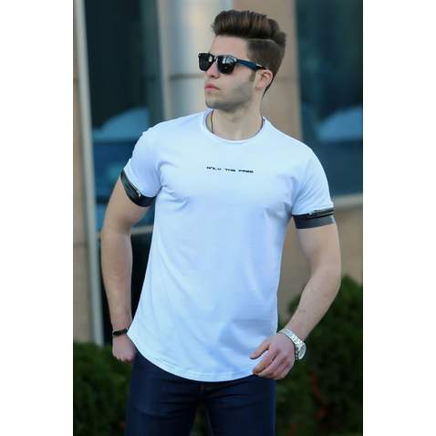 Madmext White T-shirt for Men 4451 - Beyaz