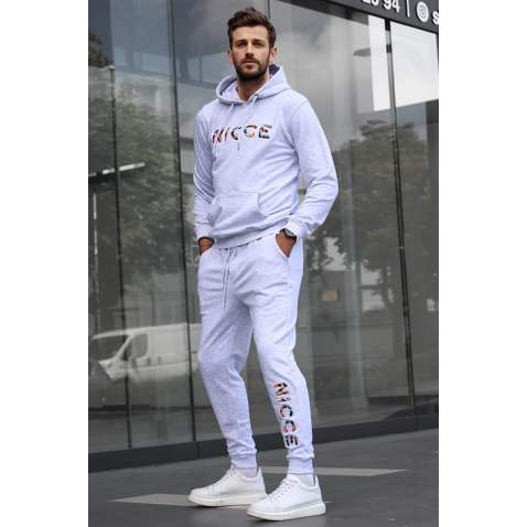 Madmext Men Printed Marl Snow Tracksuit 5298 - Karmelanj