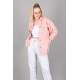 Mad Girls Oversize Soft Pink Woolen Jacket Mg1199 - Pudra