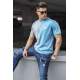 Madmext Men Printed Blue T-shirt 5398 - Mavi