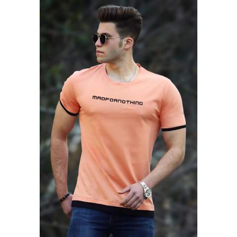 Madmext Orange Printed T-shirt for Men 4479 - Turuncu