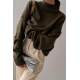 Mad Girls Turtleneck Khaki Sweater MG1252 - Haki