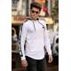 Madmext White Striped Hoodie 4170 - Beyaz