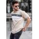 Men Striped Beige Polo T-Shirt 5864 - Bej