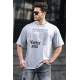 Madmext Gray Printed T-shirt for Men 4964 - Gri