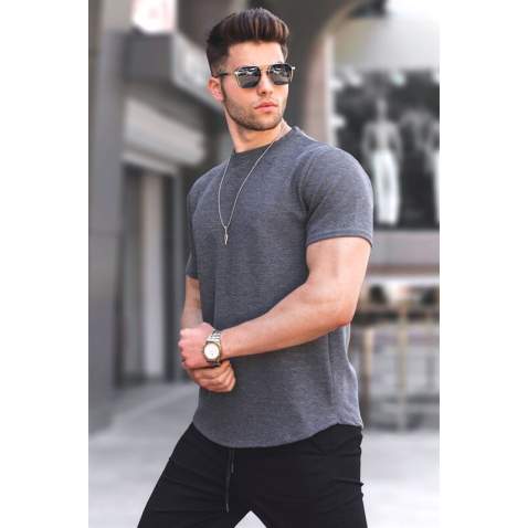 Men Anthracite Basic T-Shirt 5883 - Antrasit