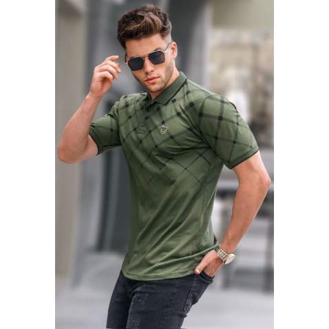 Men Khaki Green Polo T-Shirt 5867 - Haki yeşili