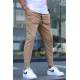 Men Striped Camel Sweatpants - Camel